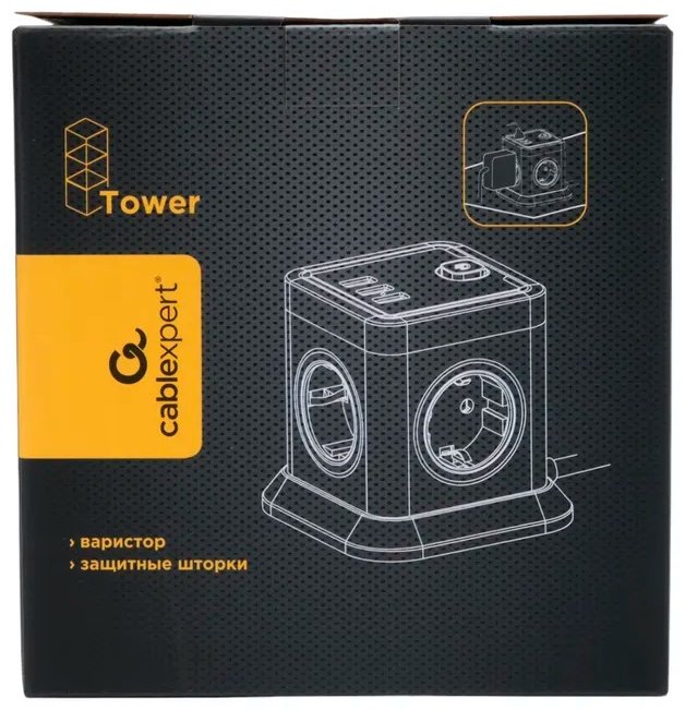 Сетевой фильтр Cablexpert TWR-4-U3-B-3, 3 м купить,13490