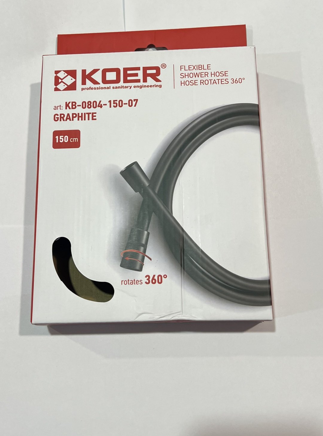 Шланг для душа Koer силикон, 150 см, подключение 1/2x1/2 купить,5000
