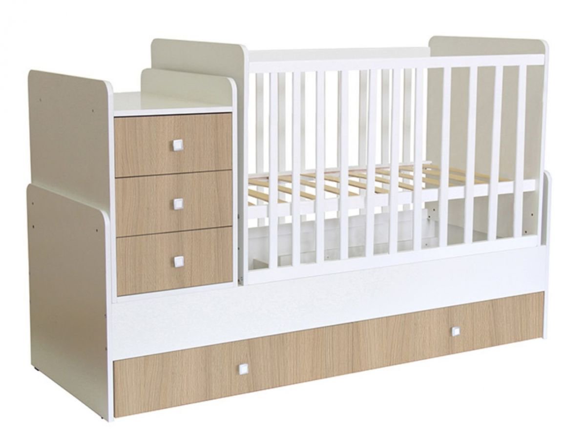 Кровать - трансформер Polini kids Simple 1111 белая ваниль купить,NaN
