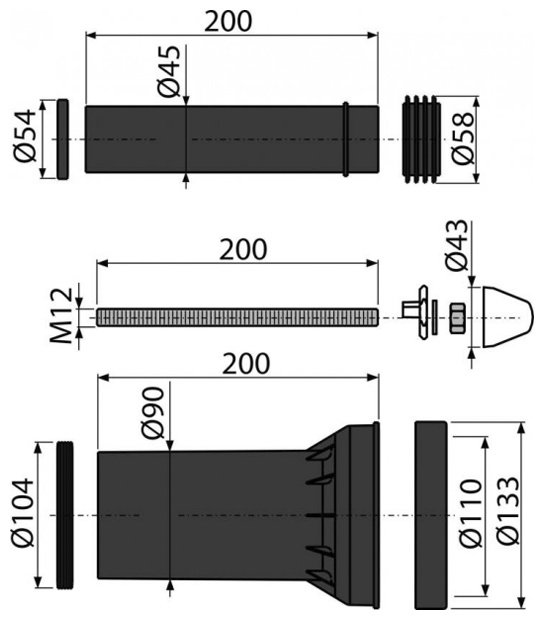 Alcaplast комплект патрубков M900 купить,18000