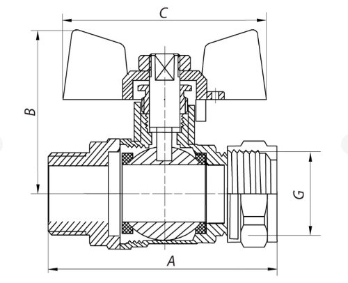 Koer комбинированный WING KR.352 Ду 15 (1/2) купить,2500