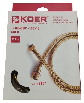 Шланг для душа Koer металлическая оплетка, 150 см, подключение 1/2x1/2 - ForteMarket Шланг для душа Koer металлическая оплетка, 150 см, подключение 1/2x1/2 купить,6000
