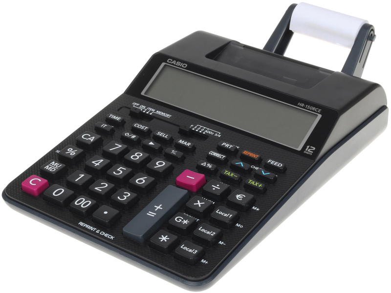 Калькулятор Casio HR-150RCE-WA-EC черный - ForteMarket Калькулятор Casio HR-150RCE-WA-EC черный купить,0