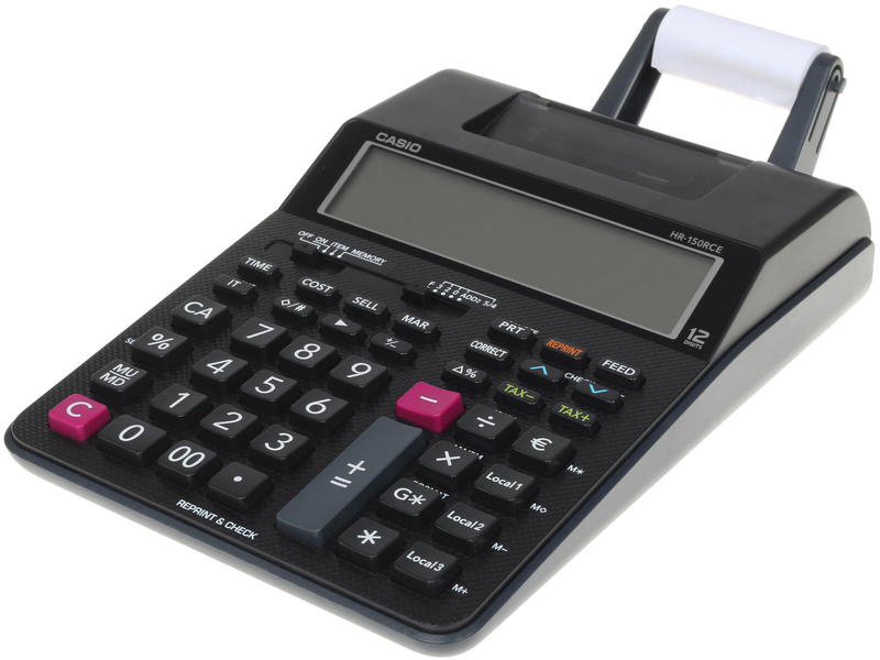 Калькулятор Casio HR-150RCE-WA-EC черный