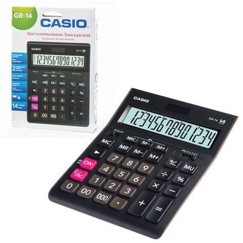 Калькулятор Casio GR-14-W-EP черный