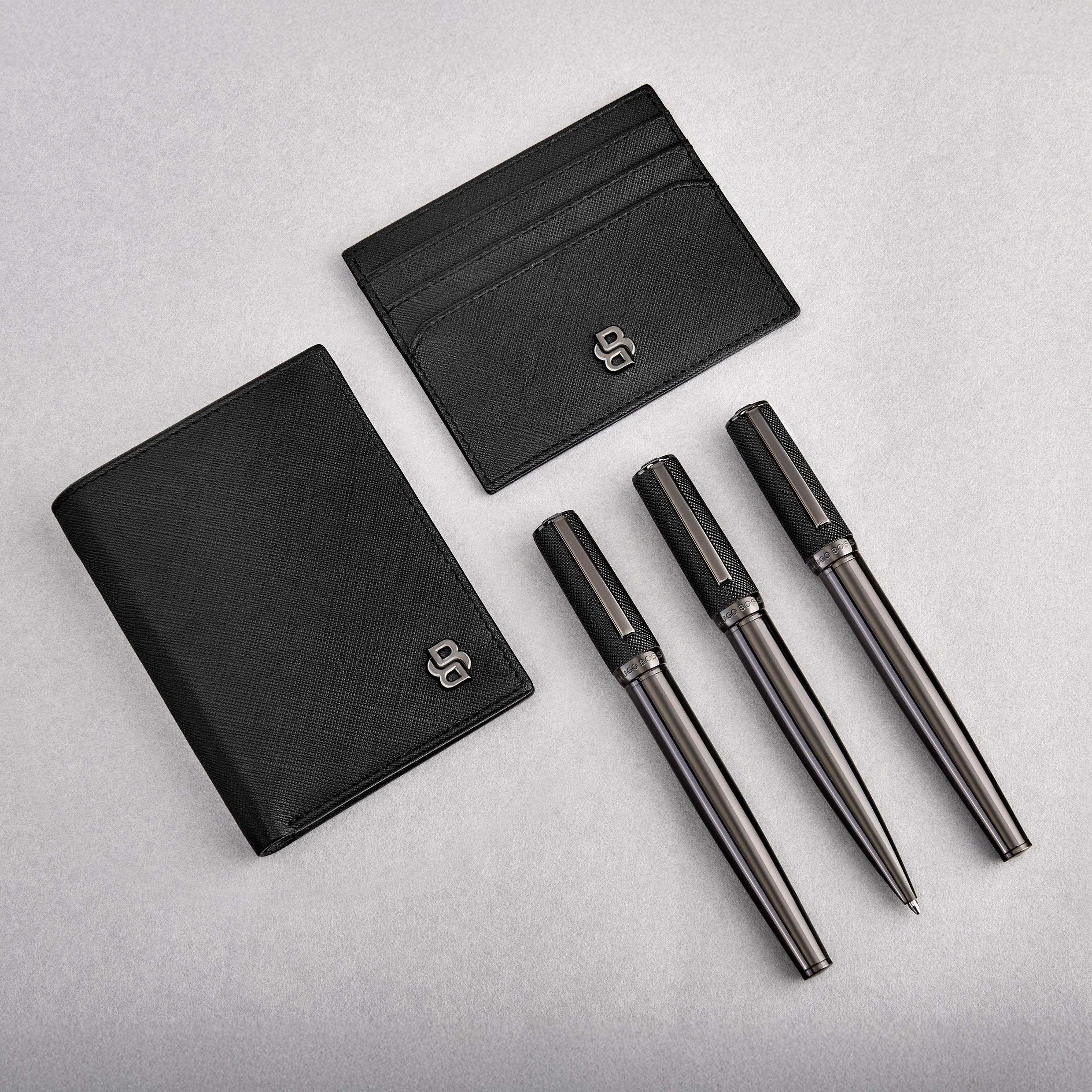 Ручка шариковая Hugo Boss Double B Saffiano Black HSU5264A купить,69000