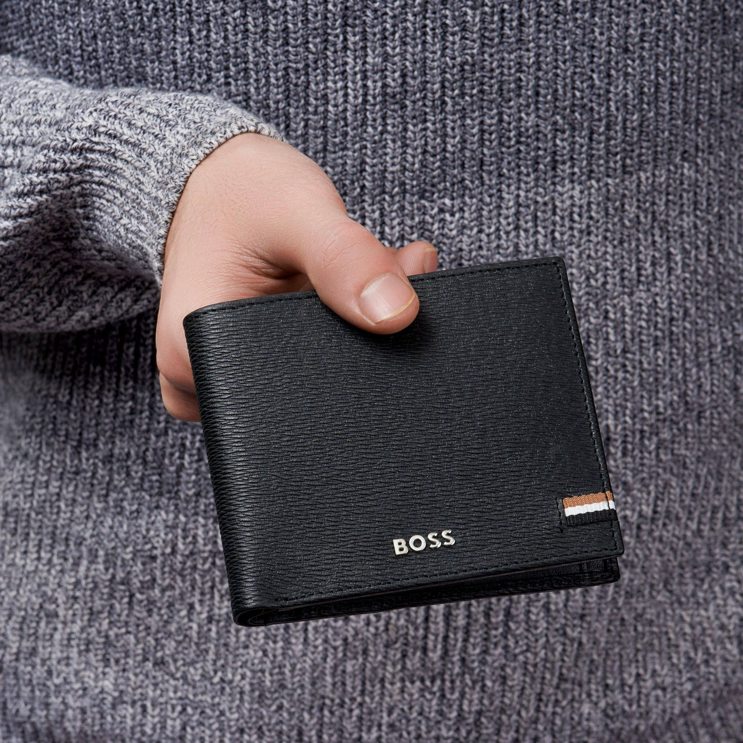 Портмоне Hugo Boss Iconic HLM421A черное купить,79000