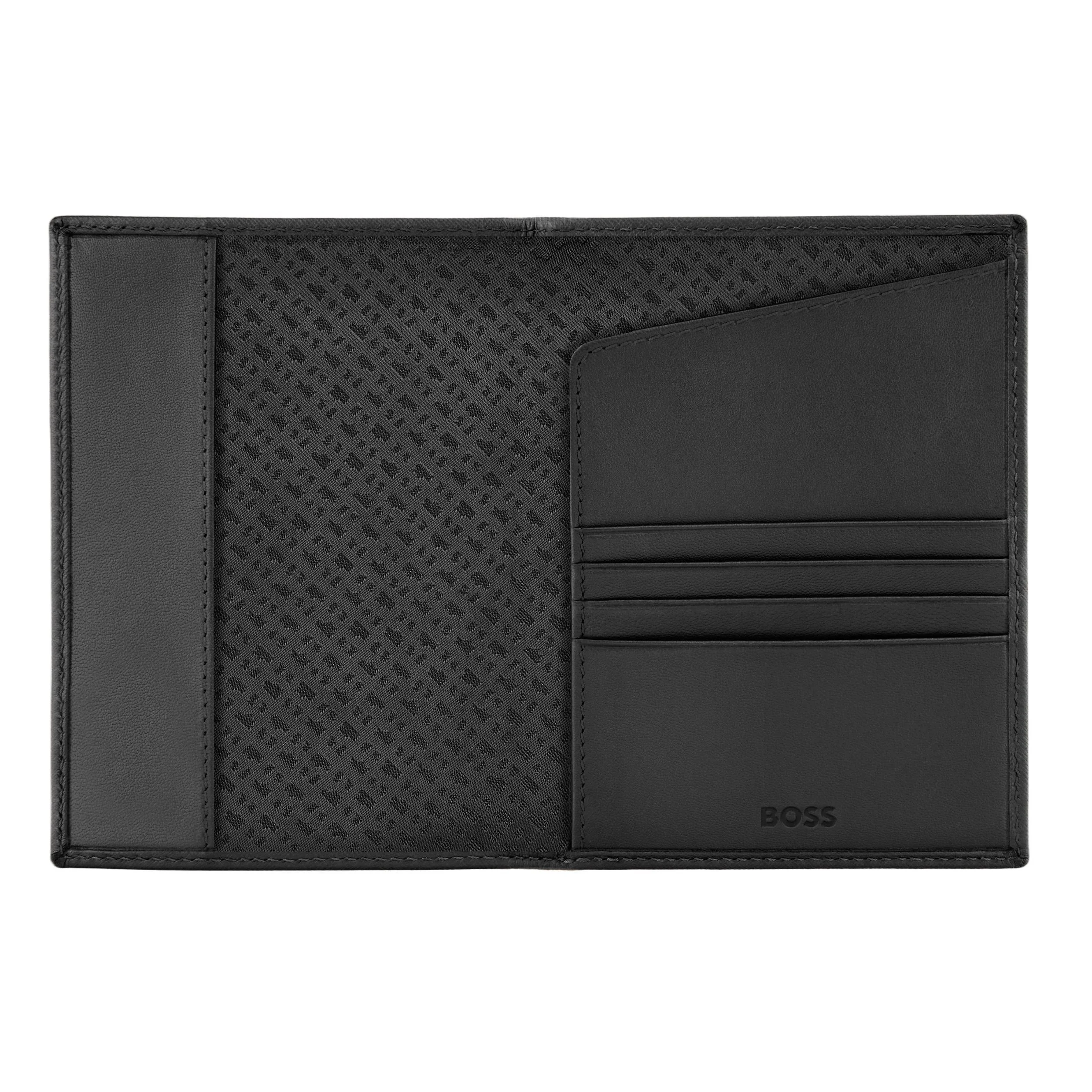 Обложка для паспорта Hugo Boss Double B Saffiano HLP526A черная купить,69000