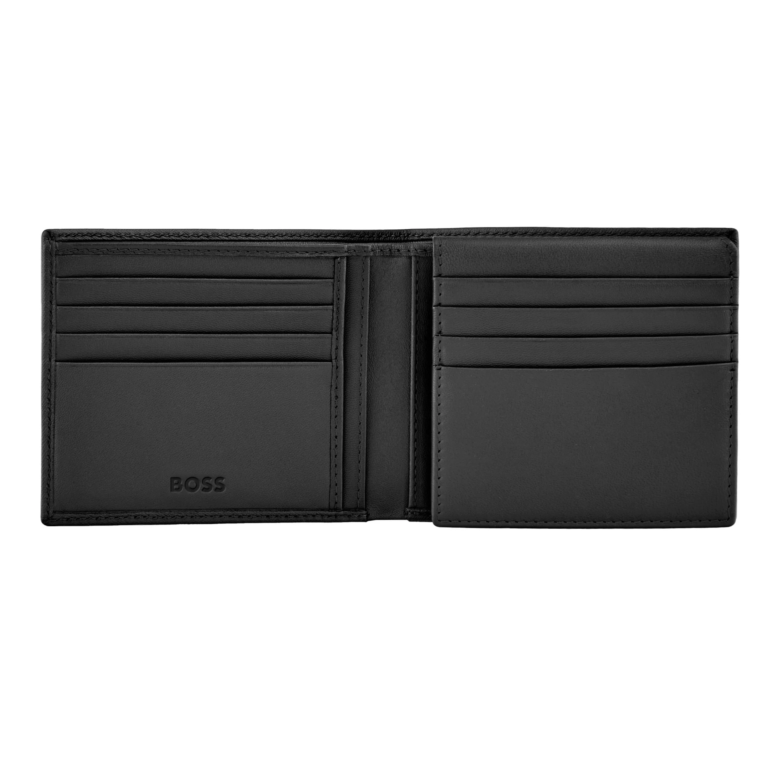 Портмоне Hugo Boss Double B Saffiano HLY526A с клапаном черное купить,89000