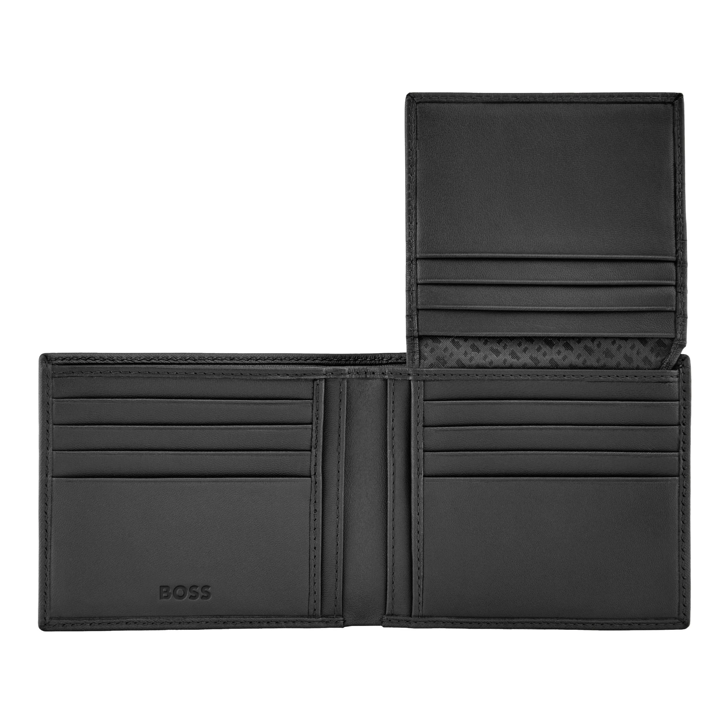 Портмоне Hugo Boss Double B Saffiano HLY526A с клапаном черное купить,89000