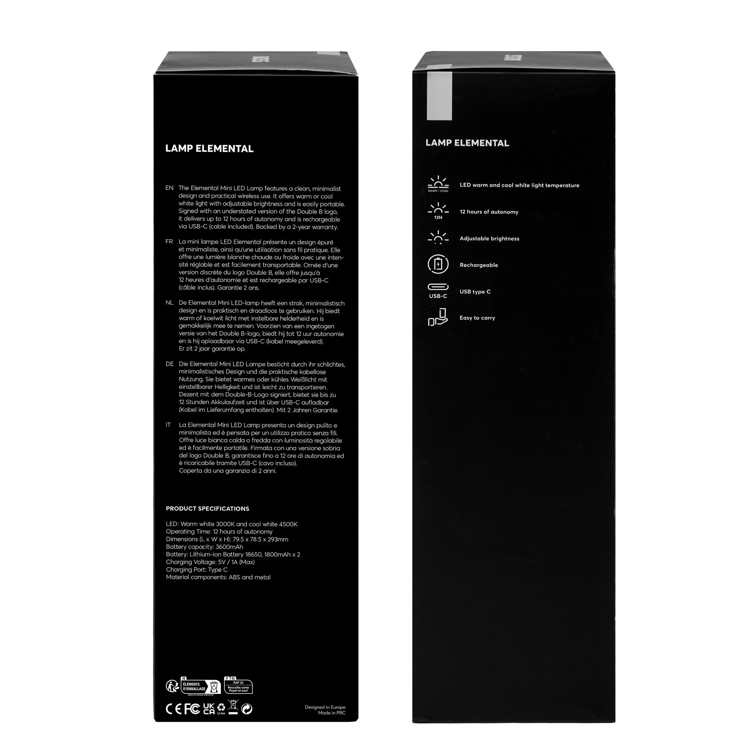 Настольная лампа Hugo Boss Elemental HAL615B серебристая купить,59000
