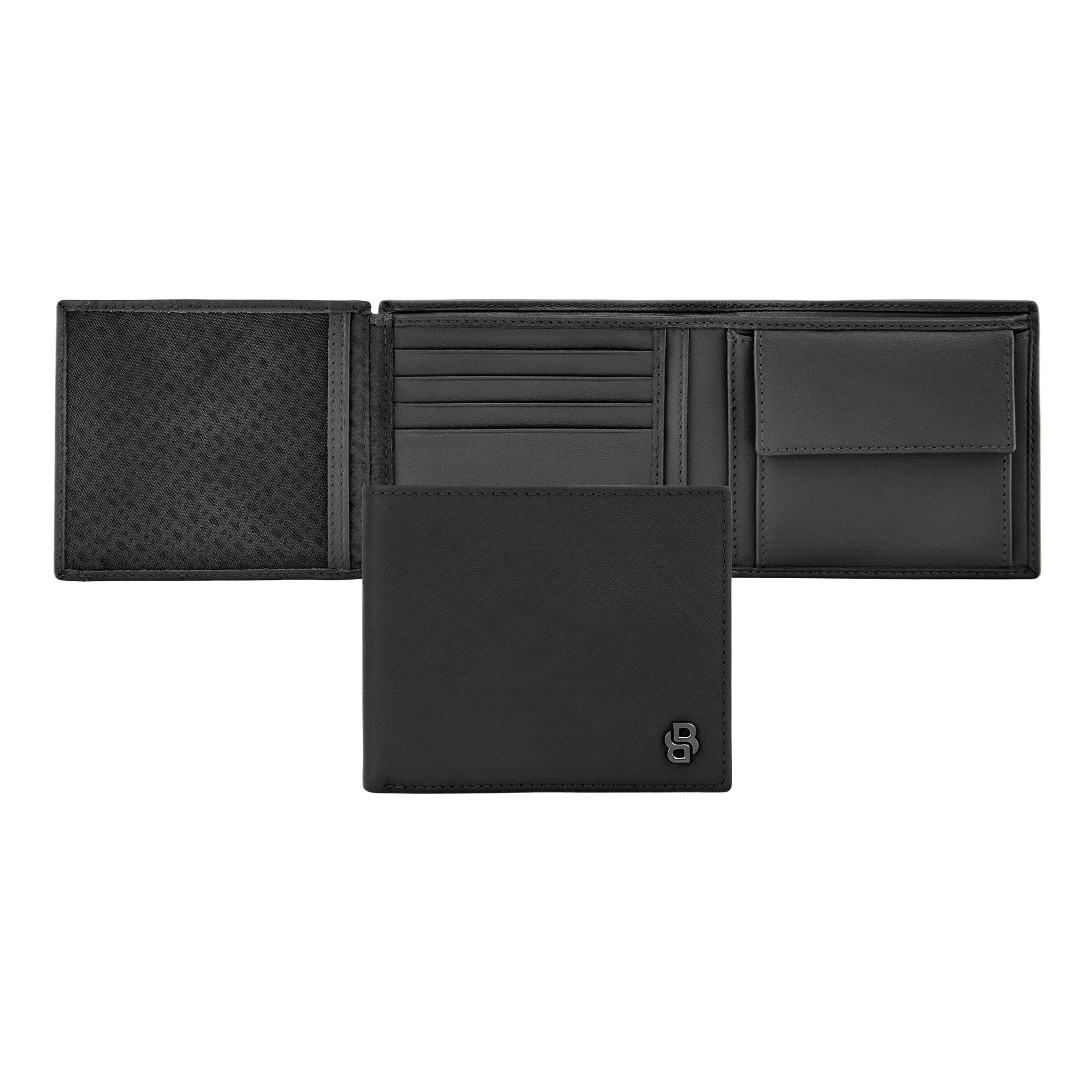 Портмоне Hugo Boss Double B Saffiano HLN526A с клапаном черное купить,79000