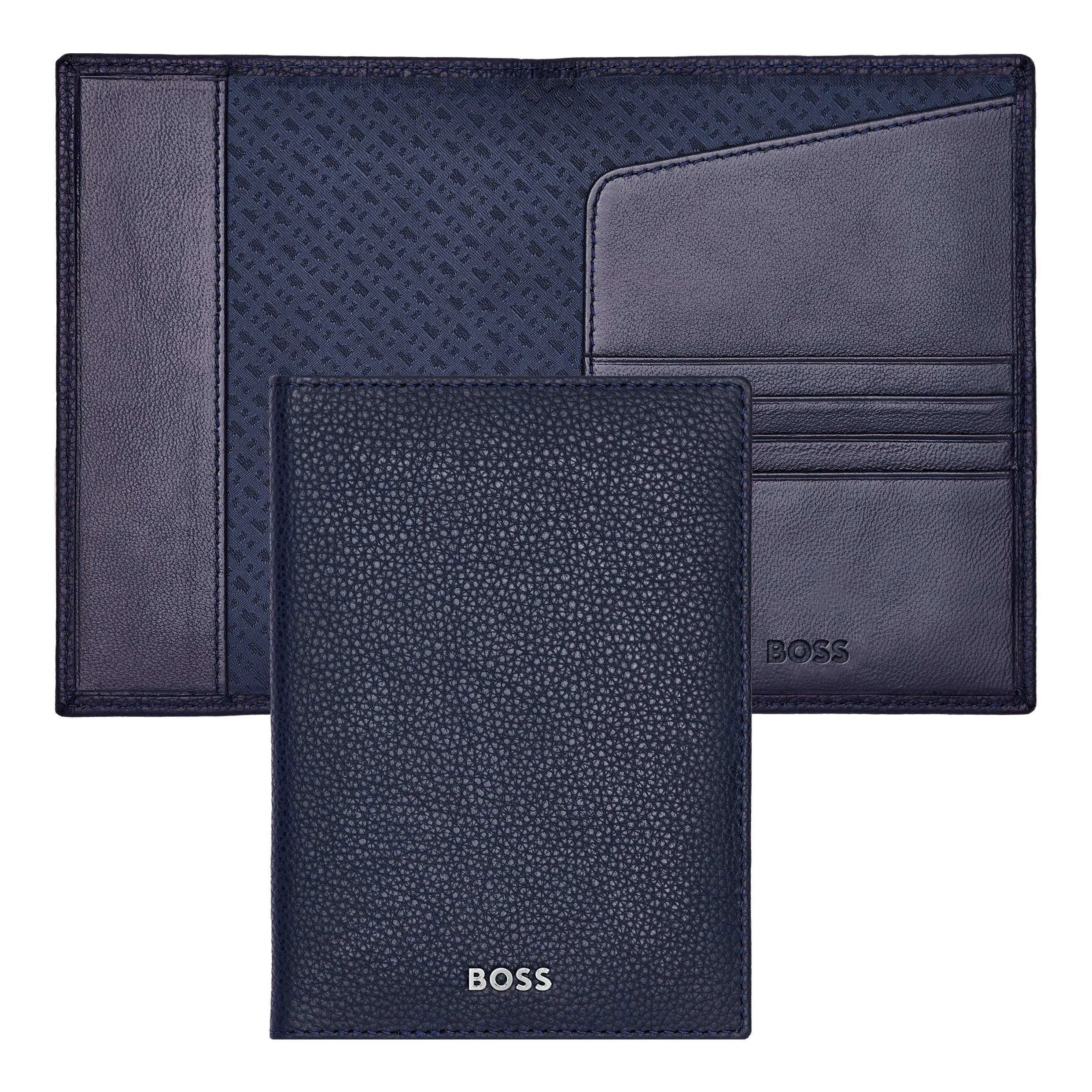 Обложка для паспорта Hugo Boss Classic Grained HLP416N темно-синяя купить,69000