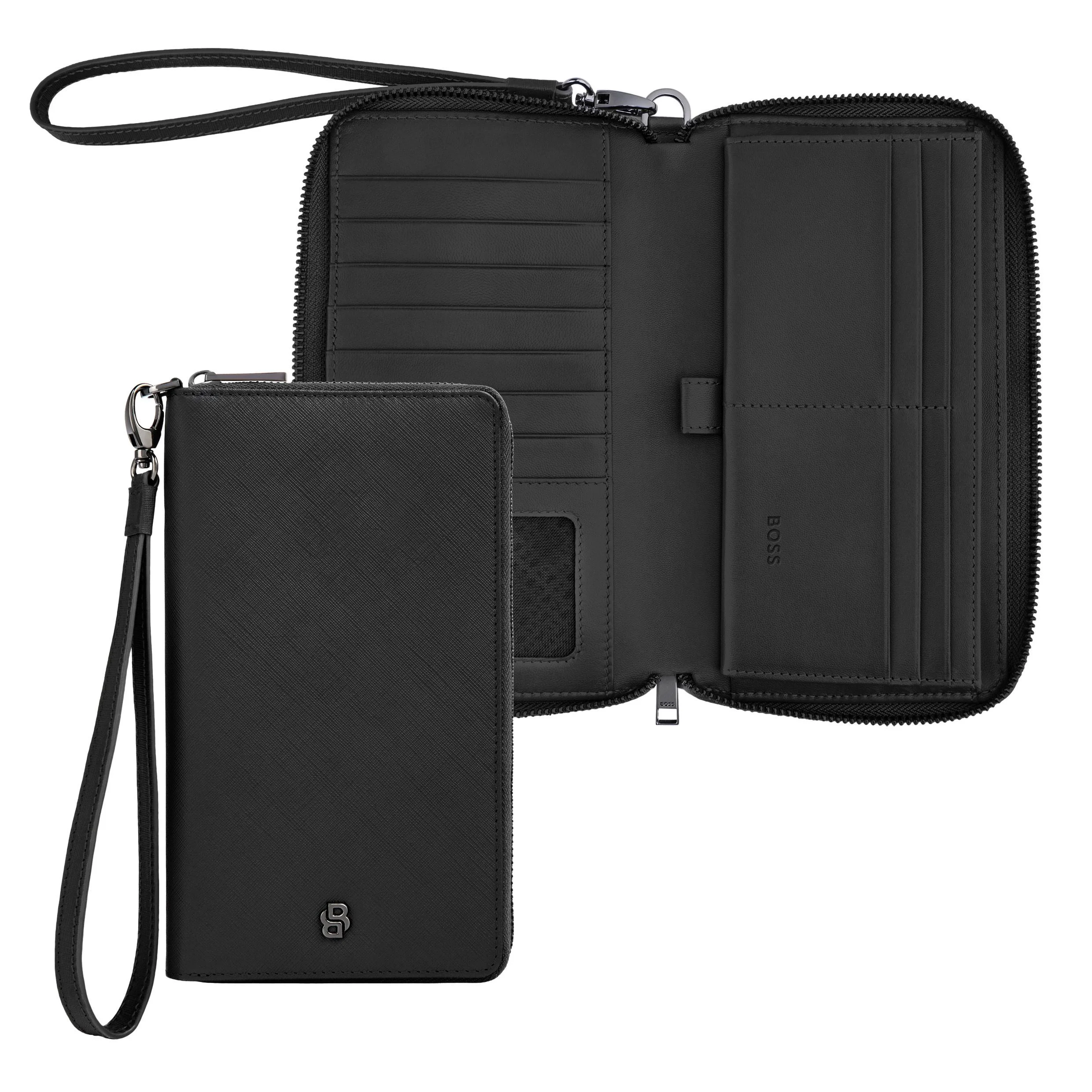 Портмоне Hugo Boss Double B Saffiano HLL526A черное купить,134900