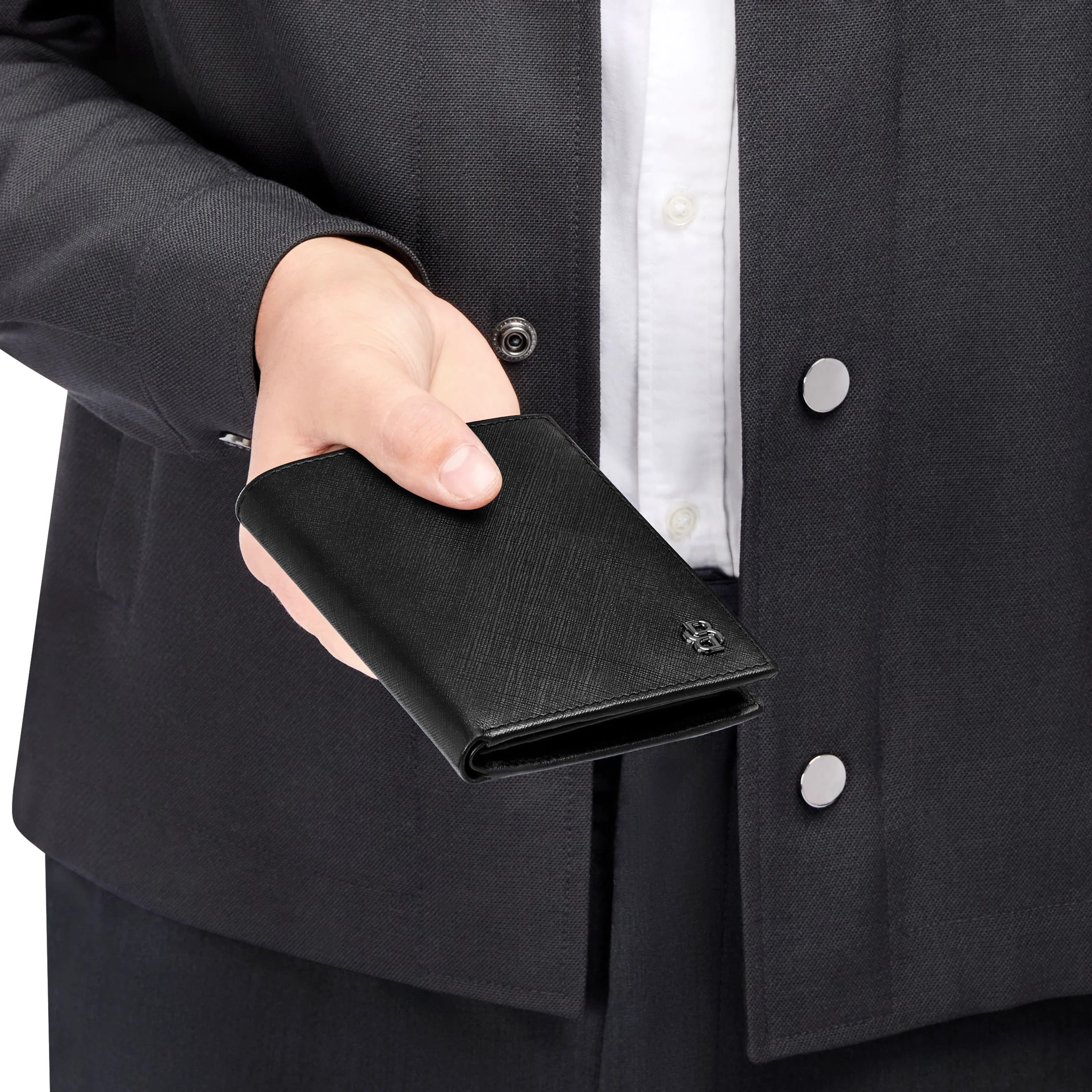Портмоне Hugo Boss Double B Saffiano HLO526A черное купить,89000