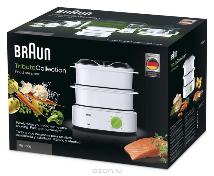 Пароварка Braun FS3000 белая купить,0