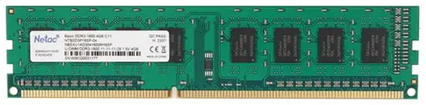 Оперативная память Netac Basic NTBSD3P16SP-04 4 Гб купить,14600