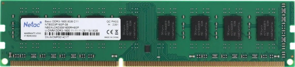 Оперативная память Netac Basic NTBSD3P16SP-08 8 Гб купить,12690