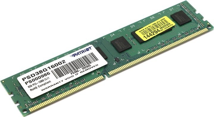 Оперативная память Patriot DDR3 8Gb PSD38G16002 купить,NaN