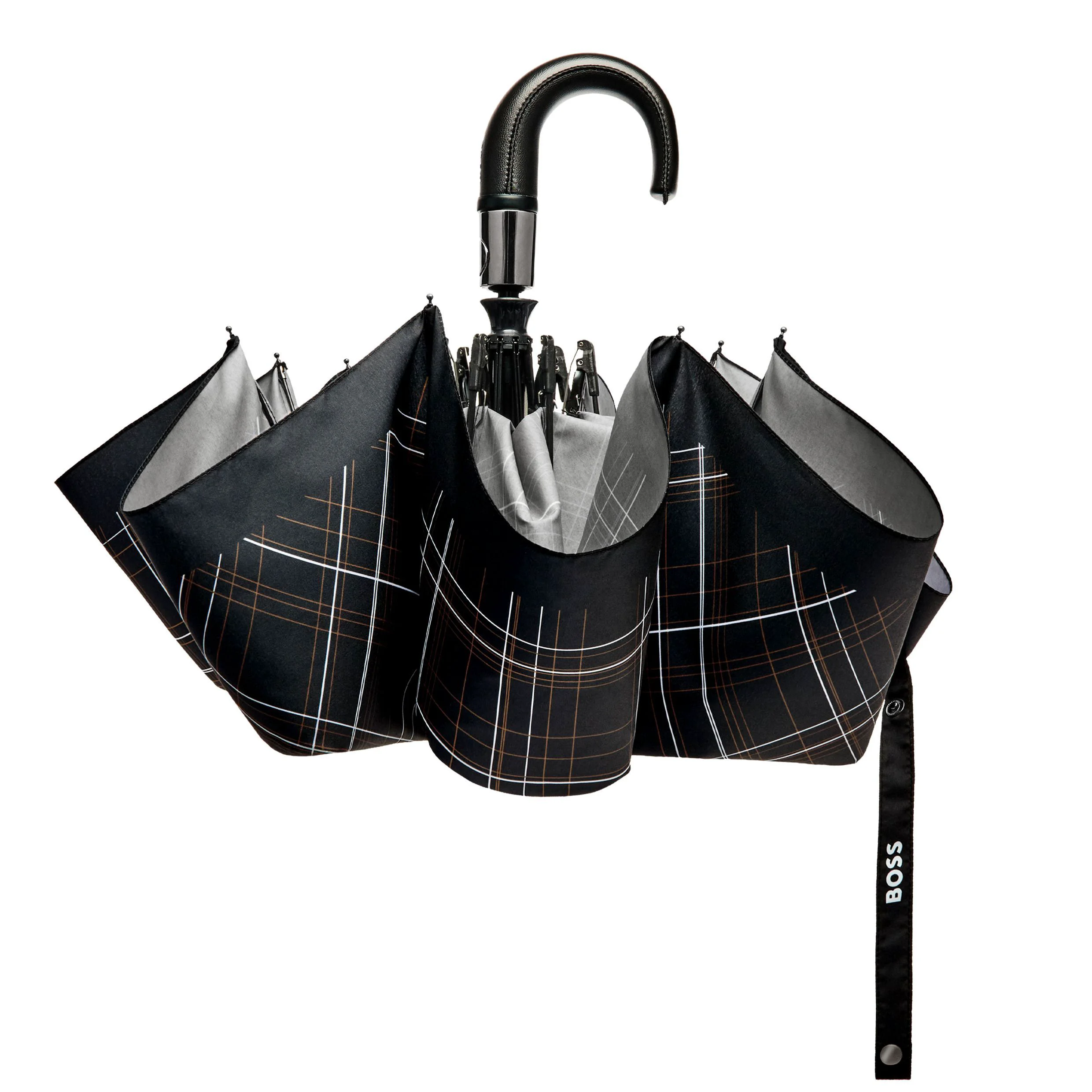 Складной зонт Hugo Boss Checkered HUF624A черный  купить,69000