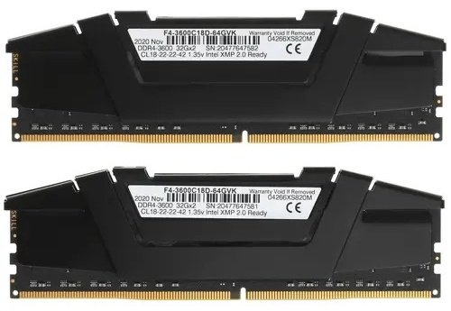 Оперативная память G.SKILL RipJaws V F4-3600C18D-64GVK 64 Гб купить,NaN