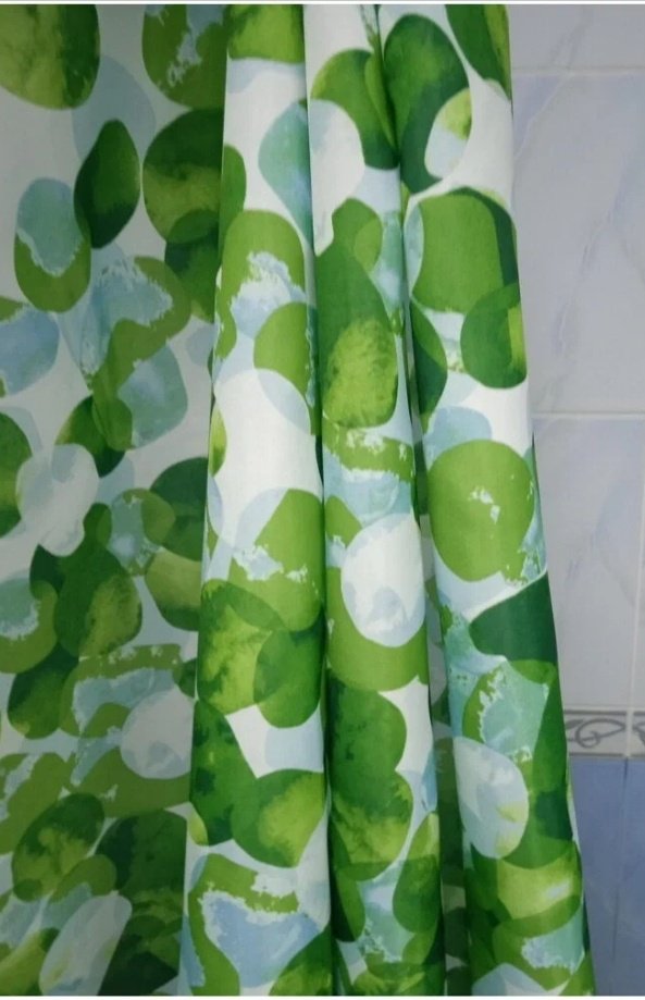 Штора Potato P8824 180x180 белый, зеленый, ткань купить,30500