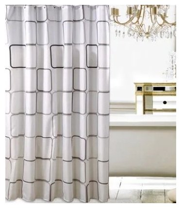 Штора Potato P8865 180x180 белый, полиэстер купить,30700
