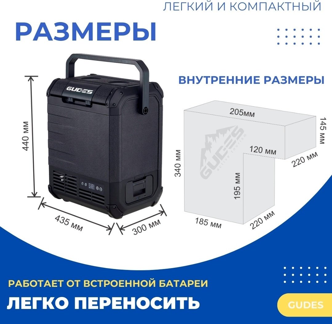 Автохолодильник GUDES компрессорный QN18-SZ 18 л черный купить,155000