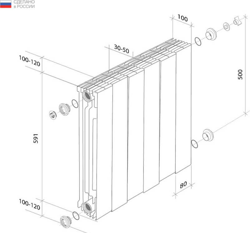 Радиатор Royal Thermo панельный PianoForte 500/Silver Satin биметаллический, кол-во секций: 8 купить,98399