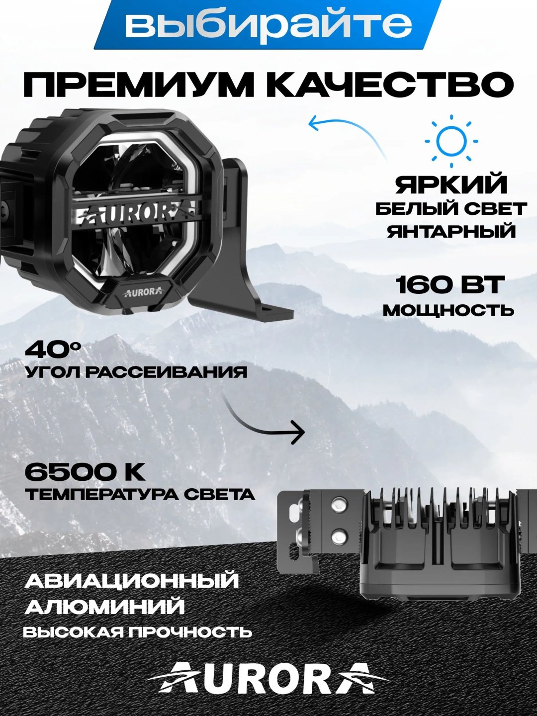 AURORA светодиодная балка ALO-W-4-R12T3-AW-D4 160 Вт круглая купить,165900