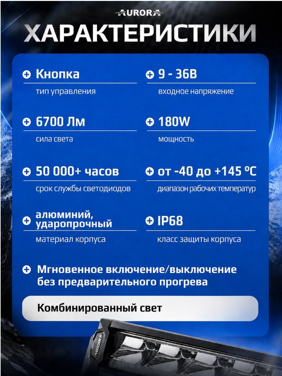 AURORA светодиодная балка ALO-P-S10-20- R13Y-AW 180 Вт прямоугольная купить,84600