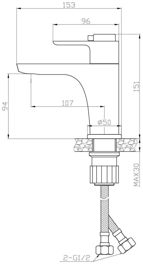 Смеситель для раковины (умывальника) Rossinka RS50-11, однозахватный купить,71200