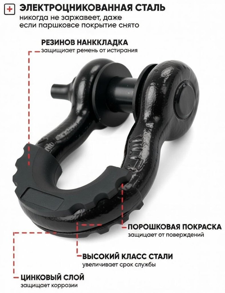 GUDES шакл GD-SKL-3/4-BLACKMAT 10 м купить,4700