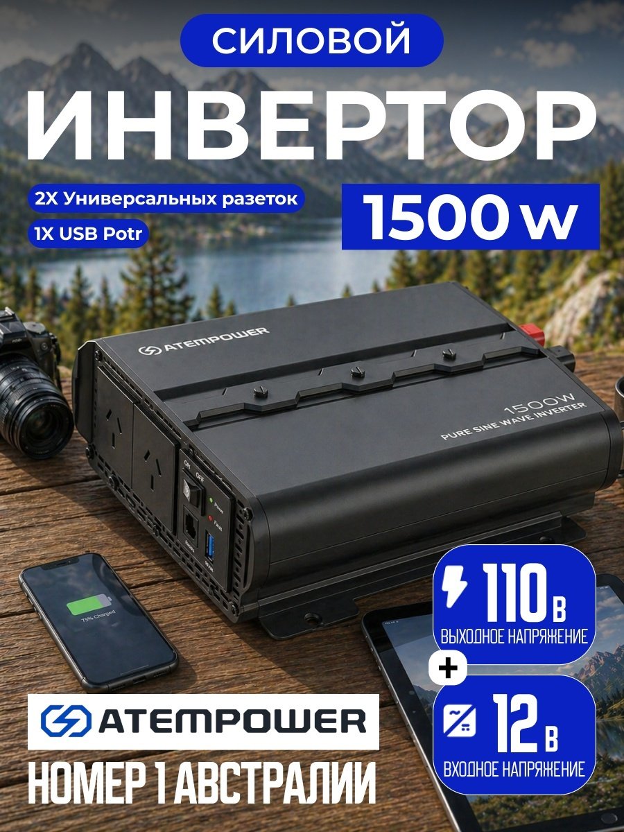 ATEM POWER автомобильный инвертор 85000000607 110 В купить,124000