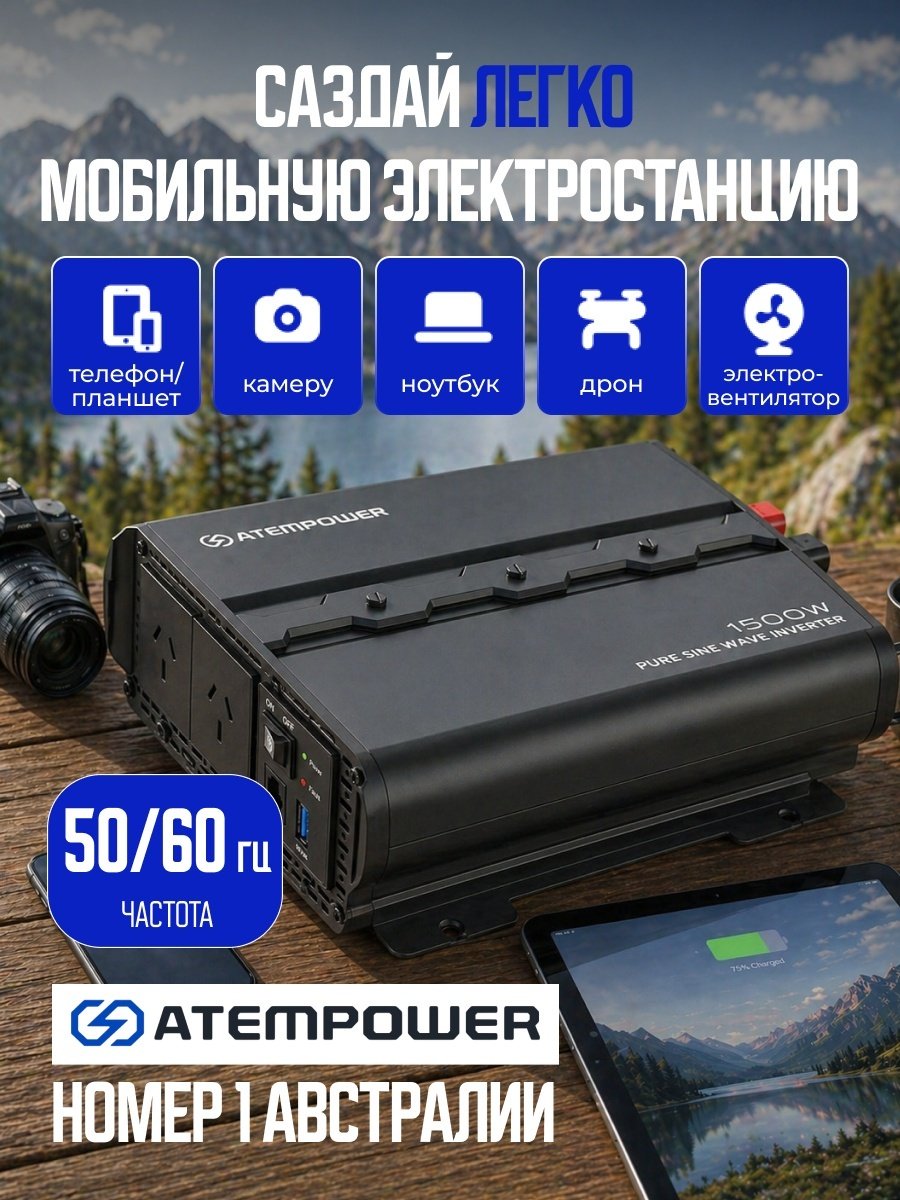 ATEM POWER автомобильный инвертор 85000000607 110 В купить,124000