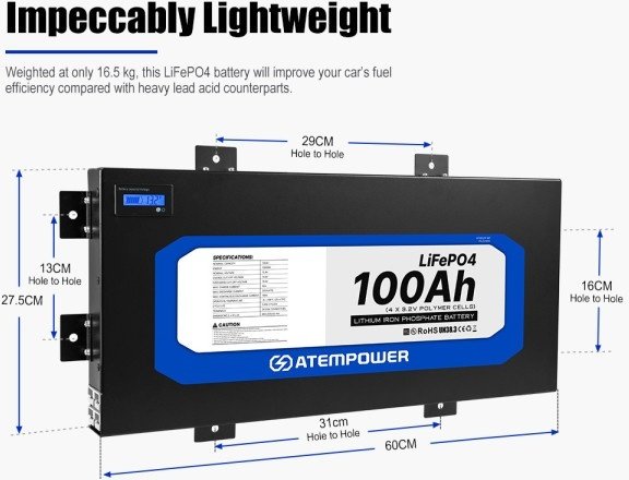 Аккумулятор ATEM POWER 85000000118 LifePo4 100 Ач прямая купить,365000