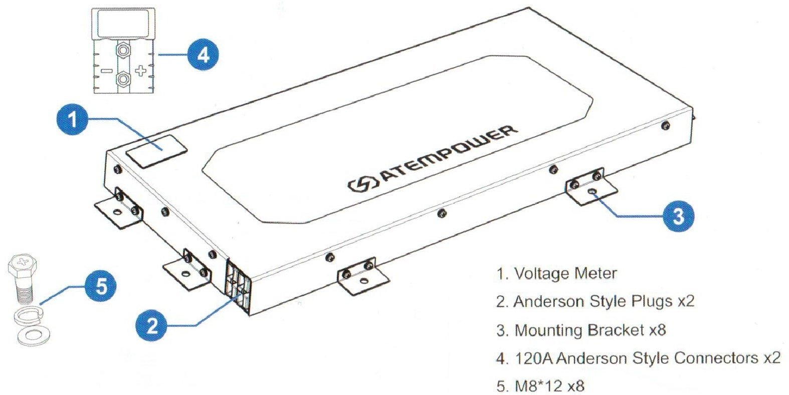 Аккумулятор ATEM POWER 85000000118 LifePo4 100 Ач прямая купить,365000