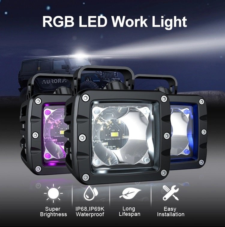 AURORA светодиодная фара ALO-D1-2-P23-RGB 40 Вт квадратная купить,64500