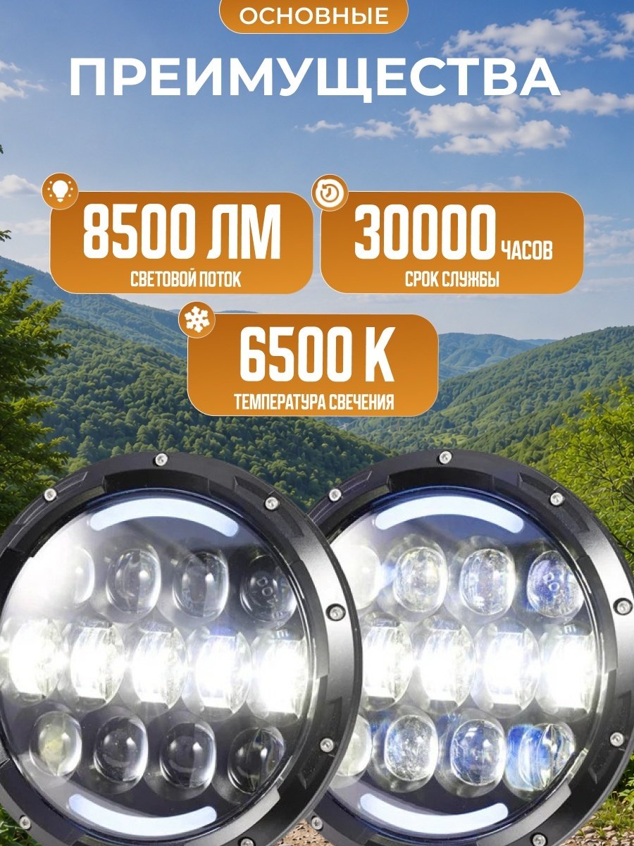 LOYO светодиодная фара LY-7-105W-X 105 Вт круглая купить,62000