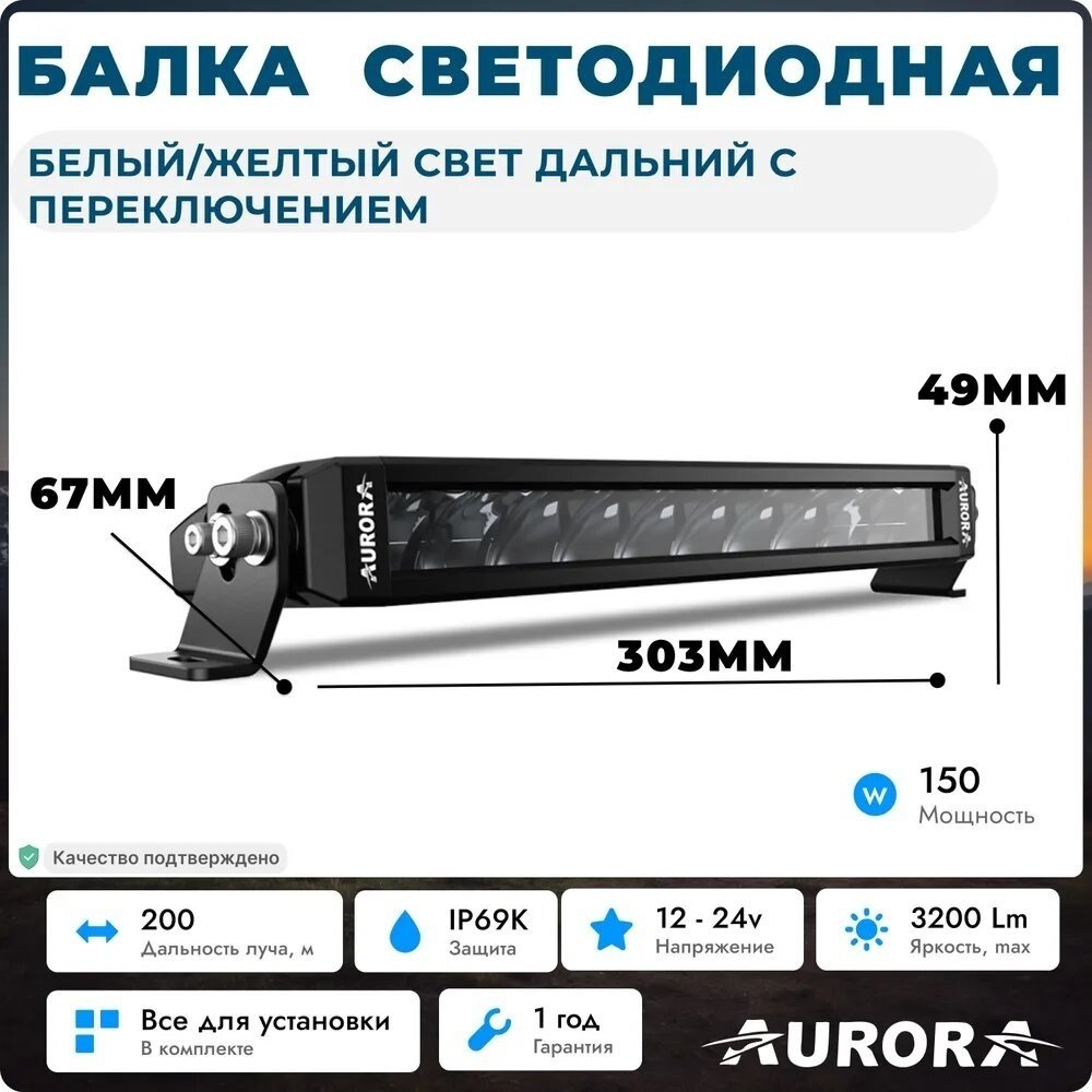 AURORA светодиодная балка ALO-S6-10-R5H1-A 150 Вт прямоугольная купить,60990