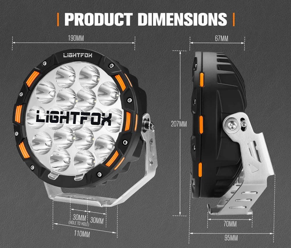 LightFox светодиодная фара LF-DL7-PF-2 98 Вт круглая купить,136400