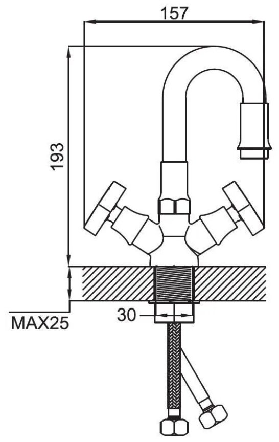 Смеситель с гибким изливом Potato p58311-6, цинк, цвет черный купить,30000