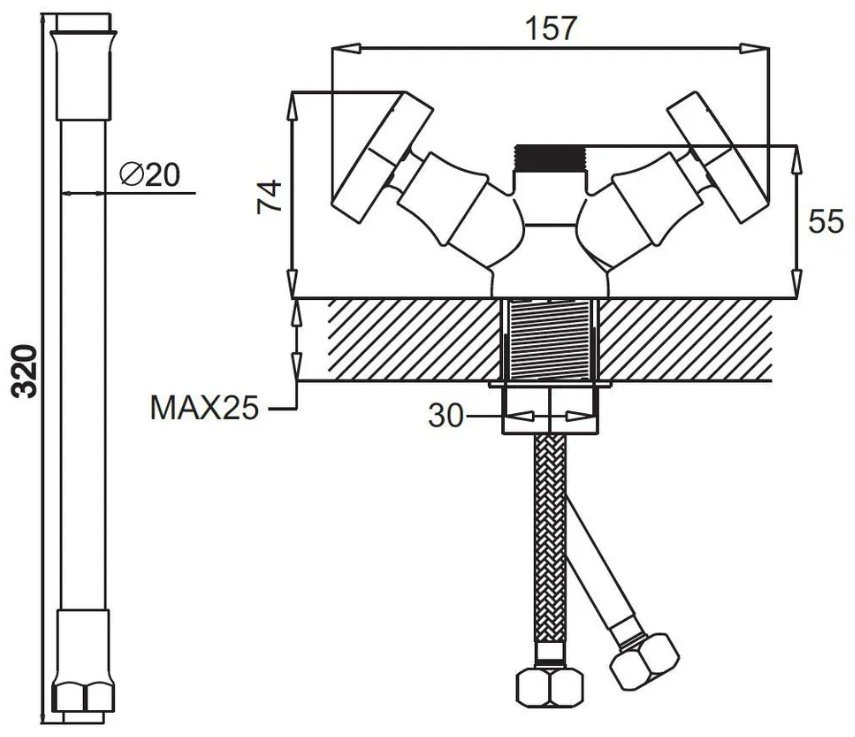 Смеситель с гибким изливом Potato p58311-6, цинк, цвет черный купить,30000