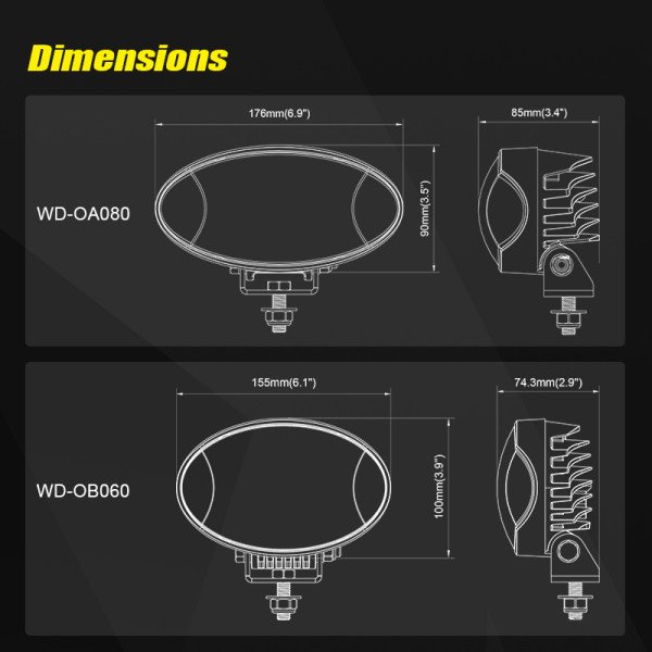 Oledone светодиодная фара AUXO WD-OA080 80 Вт овальная купить,81600