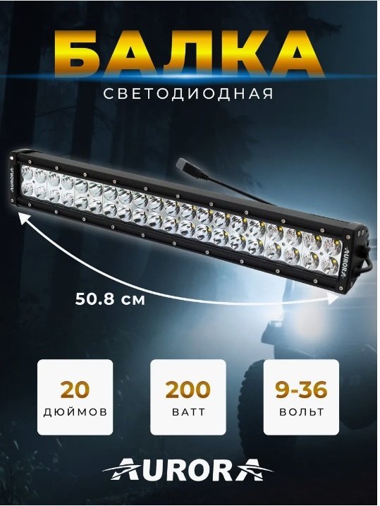 AURORA светодиодная балка ALO-D1-20-P4E4D1 Двухрядная панель Aurora серии D1 200 Вт прямоугольная купить,80300