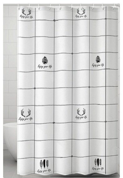Штора Potato P8861 180x180 белый, полиэстер купить,30700