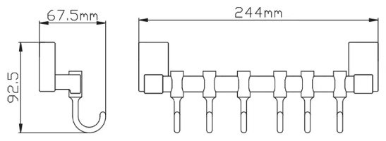 Potato набор крючков P1714-3 1 шт, металл купить,30800