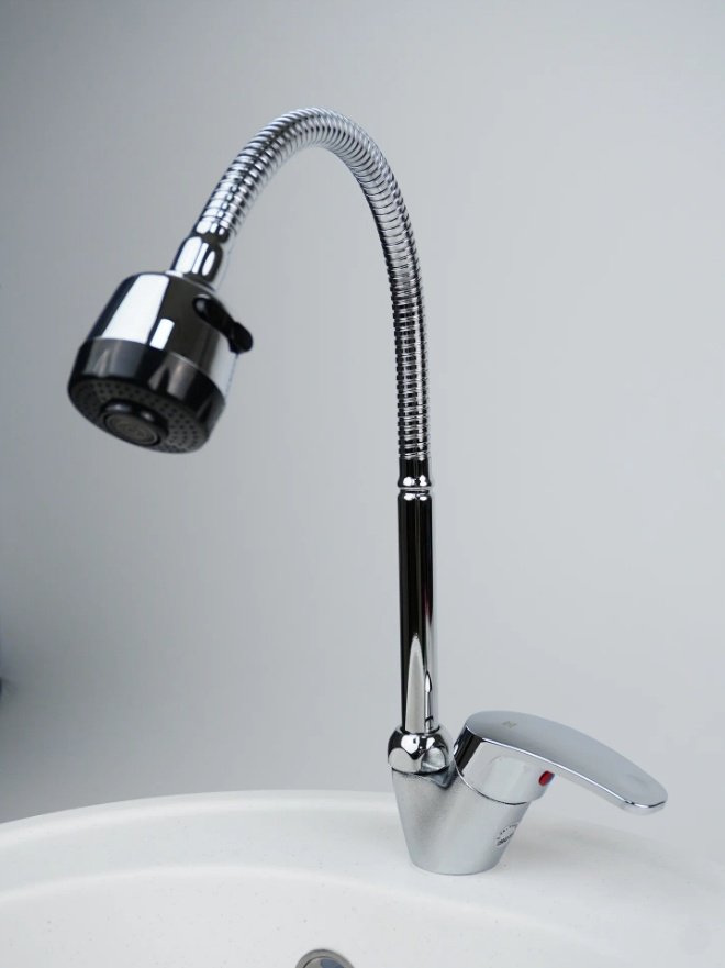 Смеситель с гибким изливом Cronwil CB042-58M, ЦАМ, цвет хром купить,30100