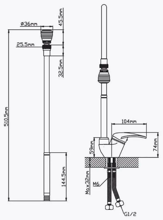 Смеситель с гибким изливом Cronwil CB042-58M, ЦАМ, цвет хром купить,30100