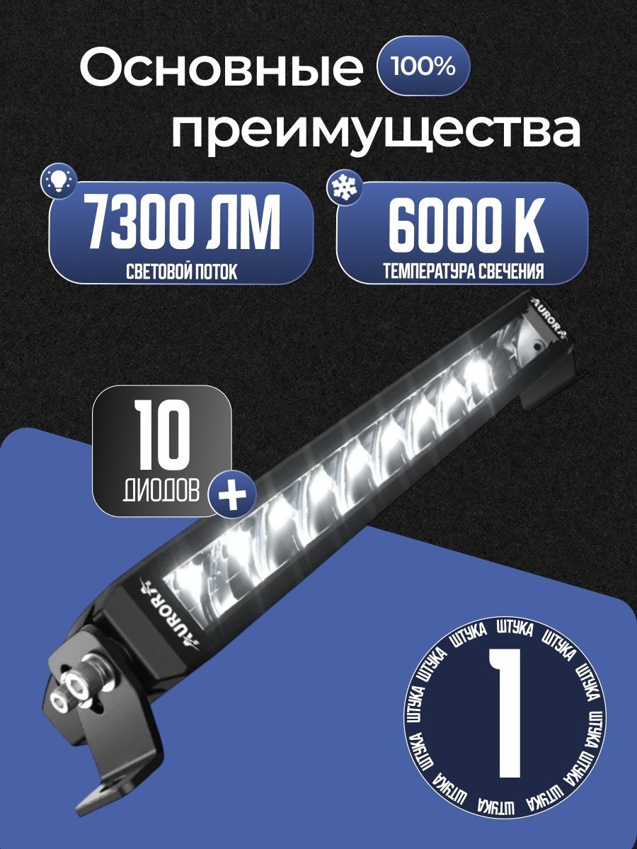 AURORA светодиодная балка ALO-S6-20-R5H1-A 300 Вт прямоугольная купить,95300